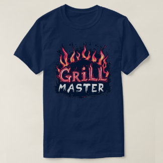 Camiseta Tipografía de barbacoa flamígera Grill Master