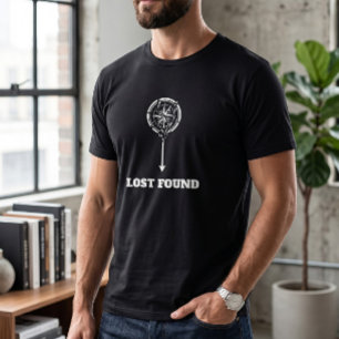 Camiseta Tipografía de brújula minimalista con flecha perdi
