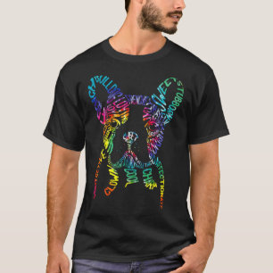 Camiseta Tipografía de Bulldog Tie Dye Arte de Palabras Fre