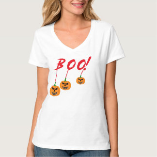 Camiseta Tipografía de calabazas colgantes de Halloween esp