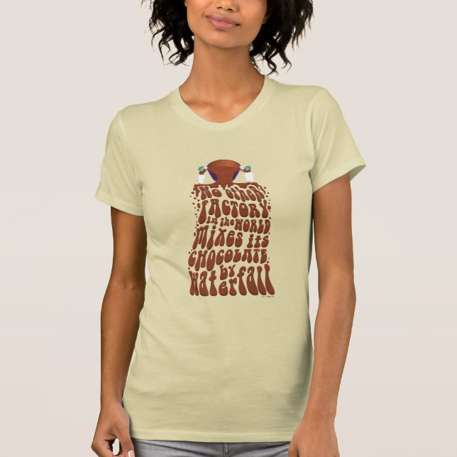 Camiseta Tipografía de cascada de chocolate Willy Wonka (Anverso)