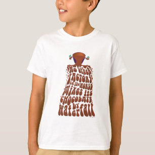 Camiseta Tipografía de cascada de chocolate Willy Wonka