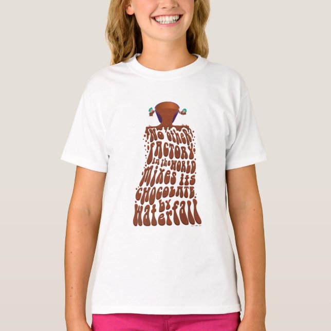 Camiseta Tipografía de cataratas de chocolate Willy Wonka (Anverso)