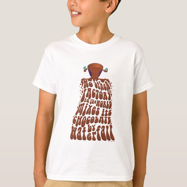 Camiseta Tipografía de cataratas de chocolate Willy Wonka (Anverso)