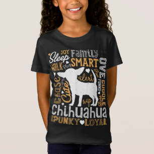 Camiseta Tipografía de Chihuahua Obsequio de adorno de perr