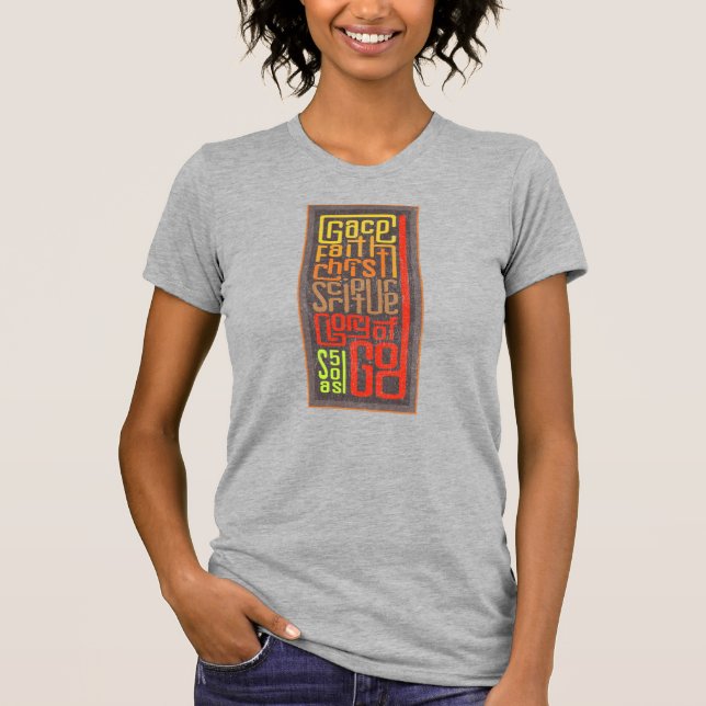 Camiseta Tipografía de Cinco Solas (Anverso)