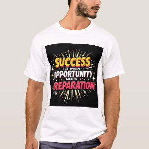 Camiseta Tipografía de Cita de Éxito Motivacional para Cami