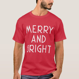 CAMISETA TIPOGRAFÍA DE CITA DE NAVIDAD ALLEGRE Y BRILLANTE