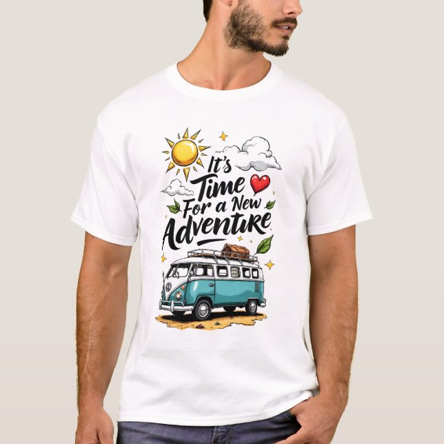 Camiseta Tipografía de citas de aventuras de moda (Anverso)