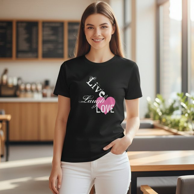 Camiseta Tipografía de citas de Live Laugh (Subido por el creador)