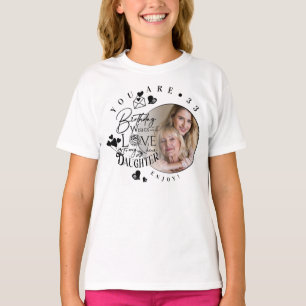 Camiseta Tipografía de cumpleaños de hija moderna y elegant