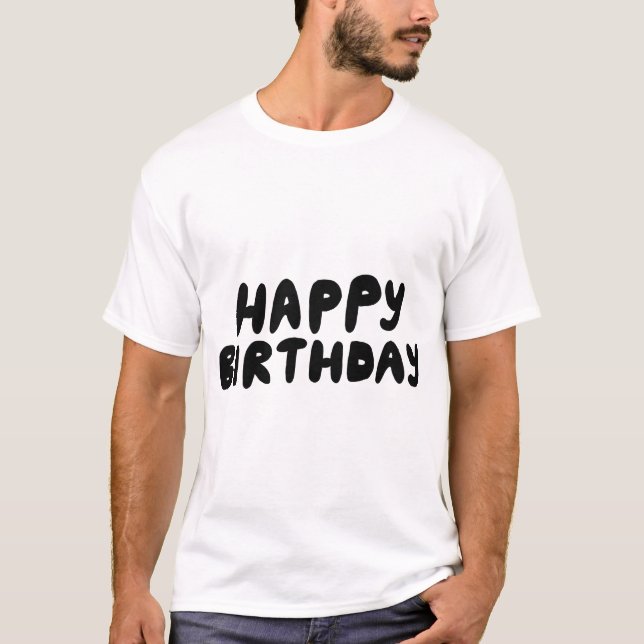 Camiseta Tipografía de Cumpleaños Frases (Anverso)