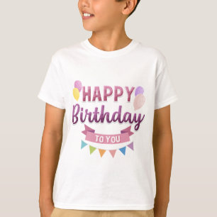Camiseta Tipografía de Cumpleaños Frases