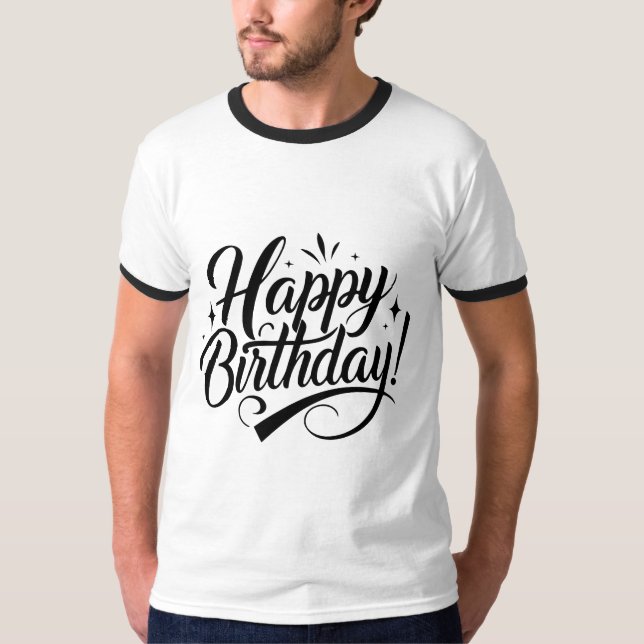 Camiseta Tipografía de Cumpleaños Frases (Anverso)