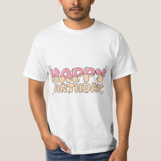 Camiseta Tipografía de Cumpleaños Frases (Anverso)