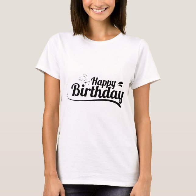 Camiseta Tipografía de Cumpleaños Frases (Anverso)