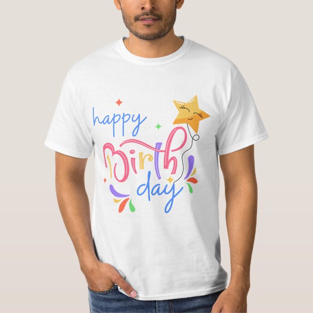 Camiseta Tipografía de Cumpleaños Frases (Anverso)
