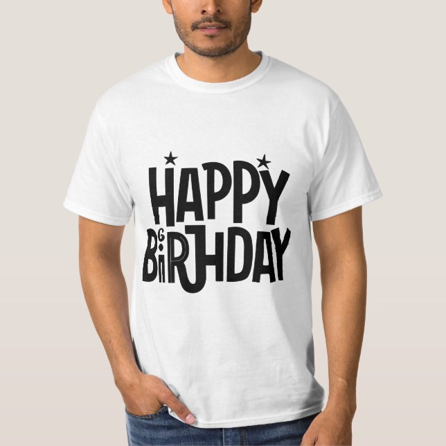 Camiseta Tipografía de Cumpleaños Frases (Anverso)