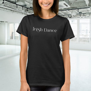 Camiseta Tipografía de danza irlandesa moderna en blanco