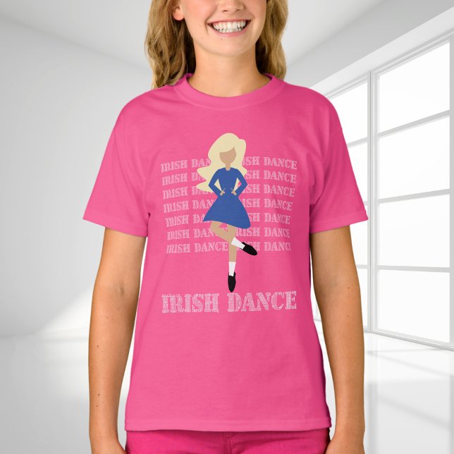Camiseta Tipografía de danza irlandesa pelo rubio bailarina (Subido por el creador)