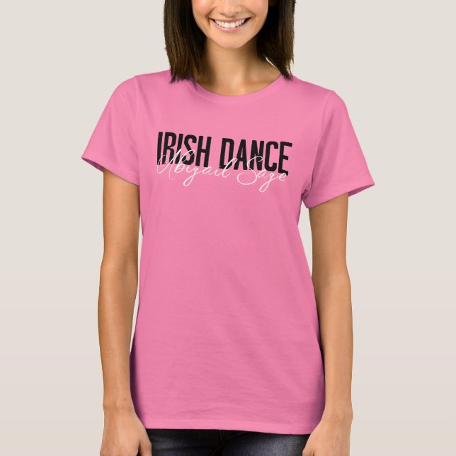 Camiseta Tipografía de danza irlandesa personalizada (Anverso)