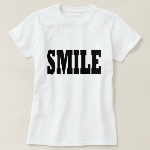 Camiseta Tipografía de eslogan negro SMILE