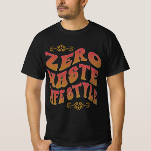 Camiseta Tipografía de estilo de vida de desechos cero