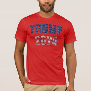 Camiseta Tipografía de Estrellas y Rayas Trump 2024