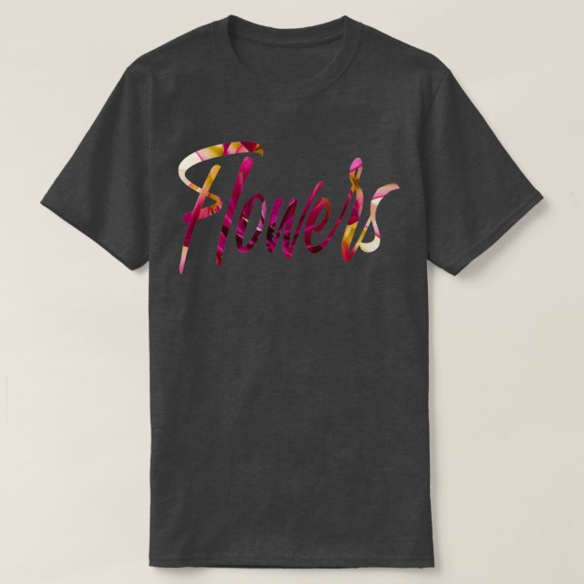 Camiseta Tipografía de flores dahlias Asteraceae (Diseño del anverso)