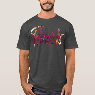 Camiseta Tipografía de flores dahlias Asteraceae