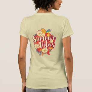 Camiseta Tipografía de Flores Tropicales de Verano