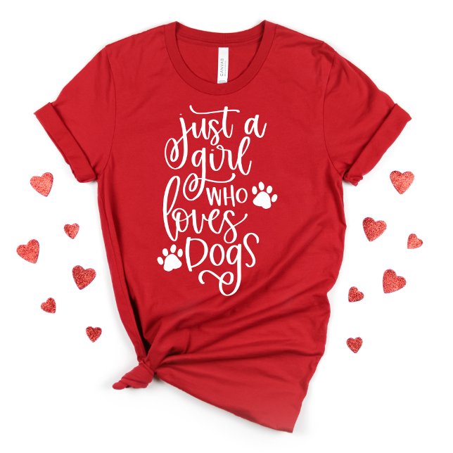 Camiseta Típografía de Girly Dog Lover Valentine Whimsy (Subido por el creador)