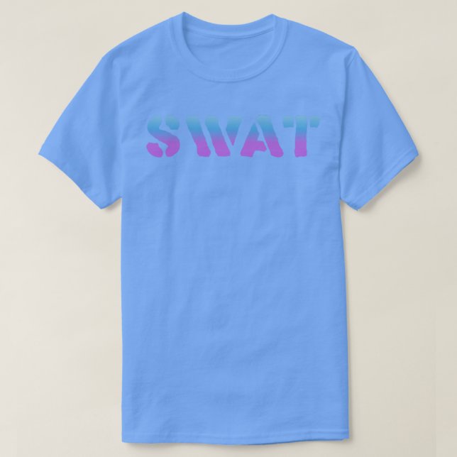 Camiseta Tipografía de gradiente azul SWAT (Diseño del anverso)