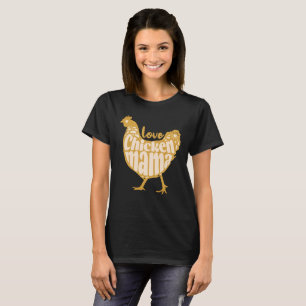 Camiseta Tipografía de granja Love Chicken Mama