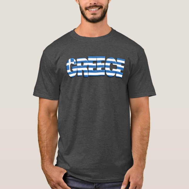Camiseta Tipografía de Grecia con bandera griega (Anverso)