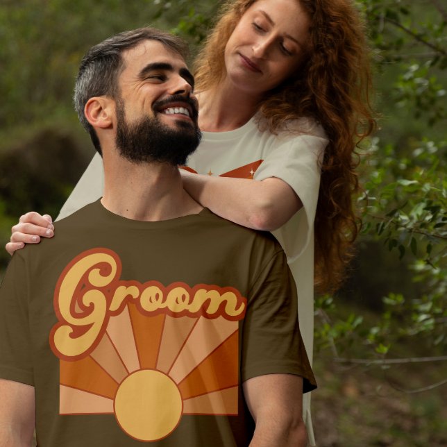 Camiseta Tipografía de Groom Retro Boda de verano del Sol (Subido por el creador)