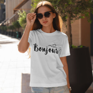 Camiseta Tipografía de guiones - Bonjour