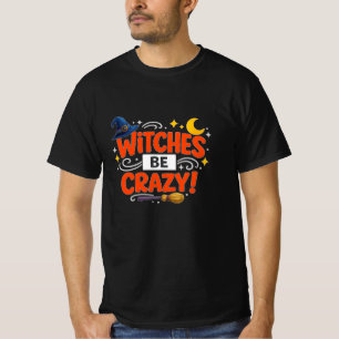 Camiseta Tipografía de Halloween de brujas locamente lindas