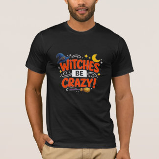 Camiseta Tipografía de Halloween de brujas locamente lindas