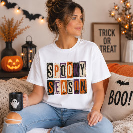 Camiseta Tipografía de Halloween de nota de rescate de temp