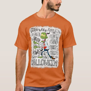 Camiseta Tipografía de Halloween Diversión Zombie Bleached 
