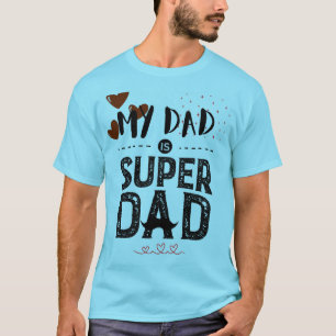 Camiseta Tipografía de héroe con bigote de Super Papá adora
