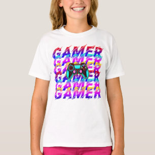 Camiseta Tipografía de jugador de controlador de computador