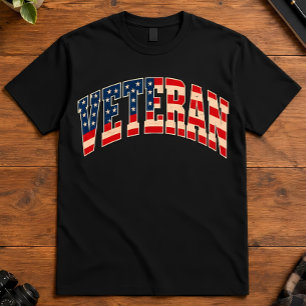 Camiseta Tipografía de la bandera estadounidense veterana p