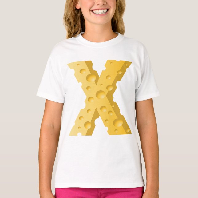 Camiseta Tipografía de la letra X de queso (Anverso)