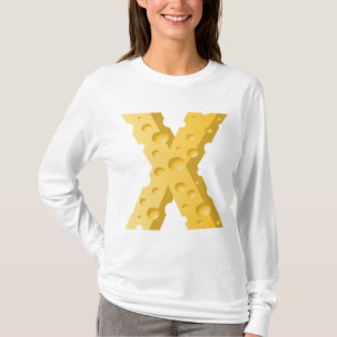 Camiseta Tipografía de la letra X de queso