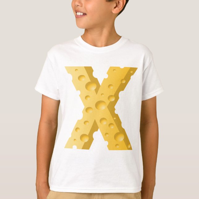 Camiseta Tipografía de la letra X de queso (Anverso)