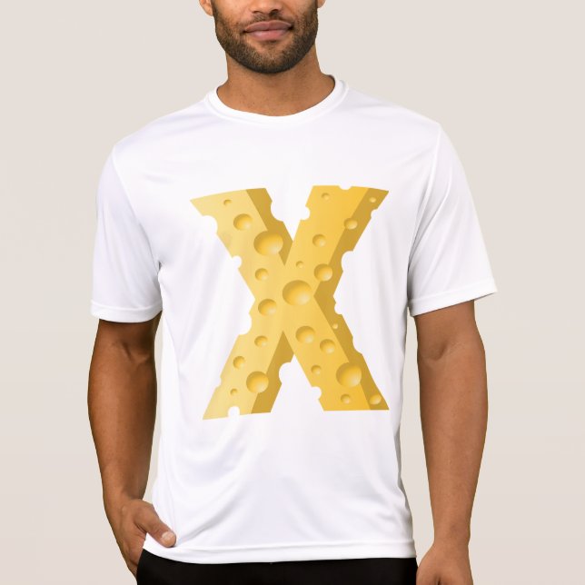 Camiseta Tipografía de la letra X del queso (Anverso)