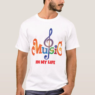 Camiseta Tipografía de la palabra música: arte de letras mu