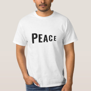 Camiseta Tipografía de la perspectiva negra de la paz minim